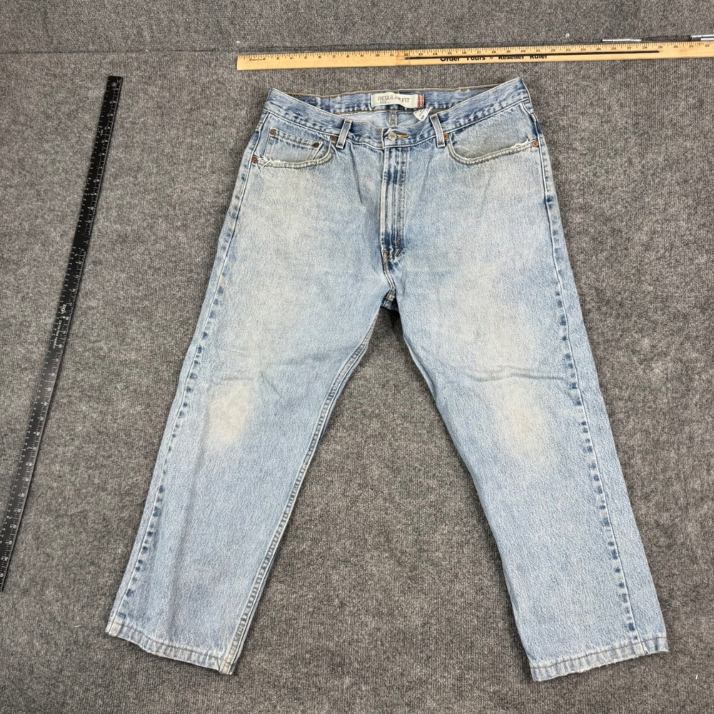 Levi's Jeans Mens Size 38 Light Wash 505 Regular Fit Straight Leg Denim Good